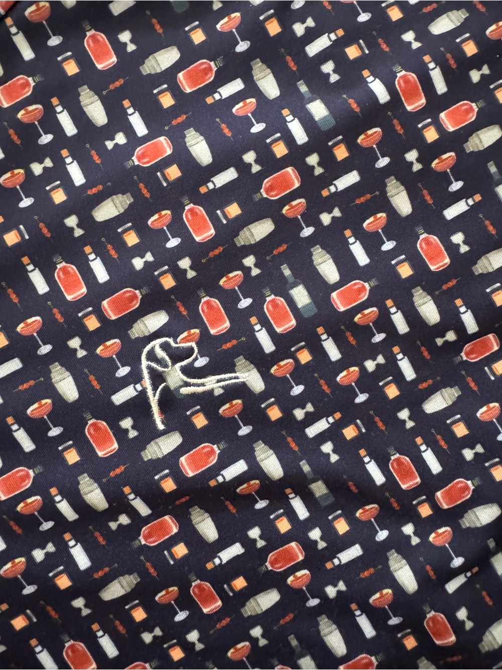 Men's Navy rhoback cocktail Patterned Short-Sleeve golf Shirt - Picture 4 of 5